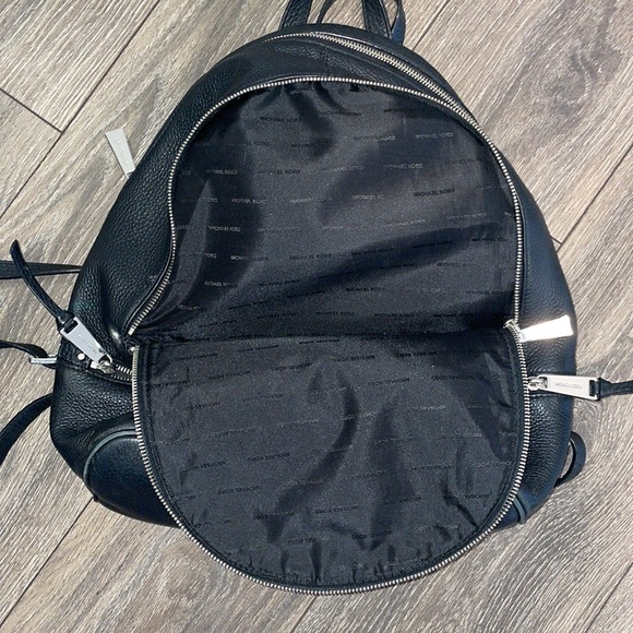 Michael Kors Rhea Black Leather Backpack - Picture 9 of 12